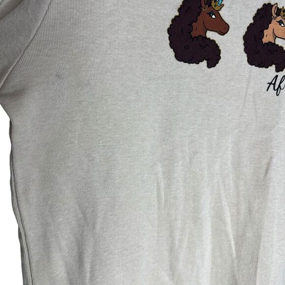 NWOT Afro Unicorn Girls Printed Logo Tee XS - Picture 3 of 6